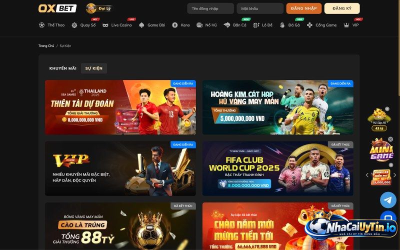 Oxbet cung cấp nhiều sản phẩm cá cược độc đáo