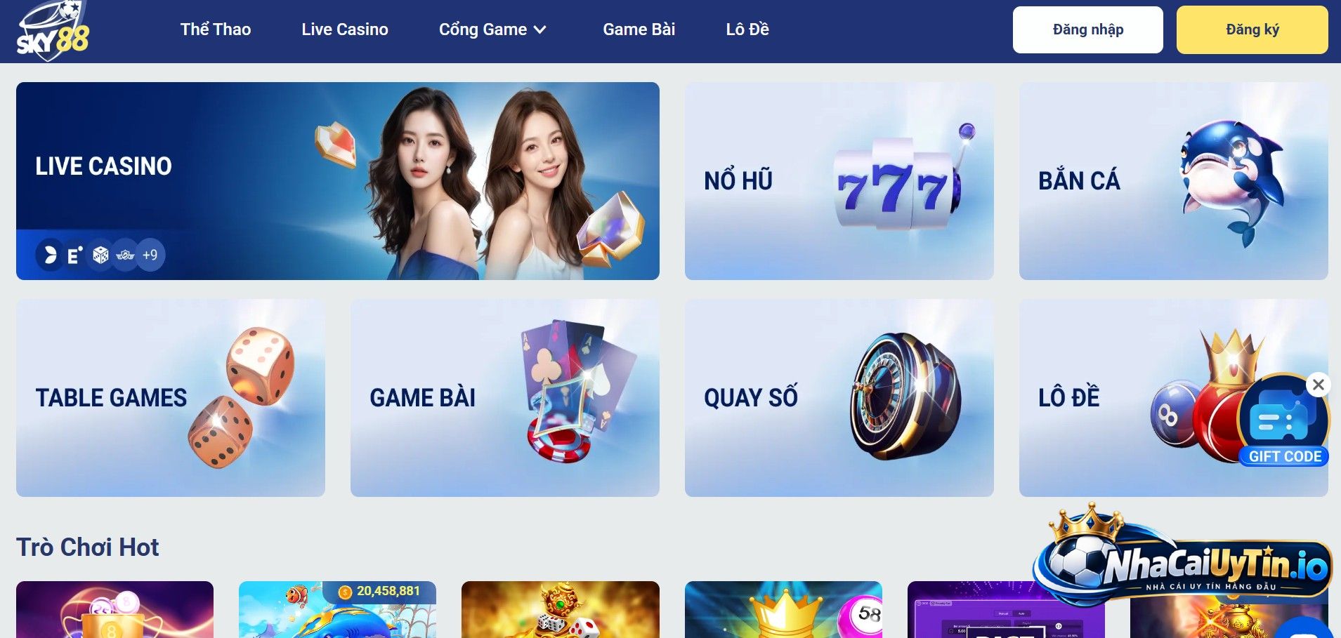 Các sản phẩm nổi bật có tại Sky88